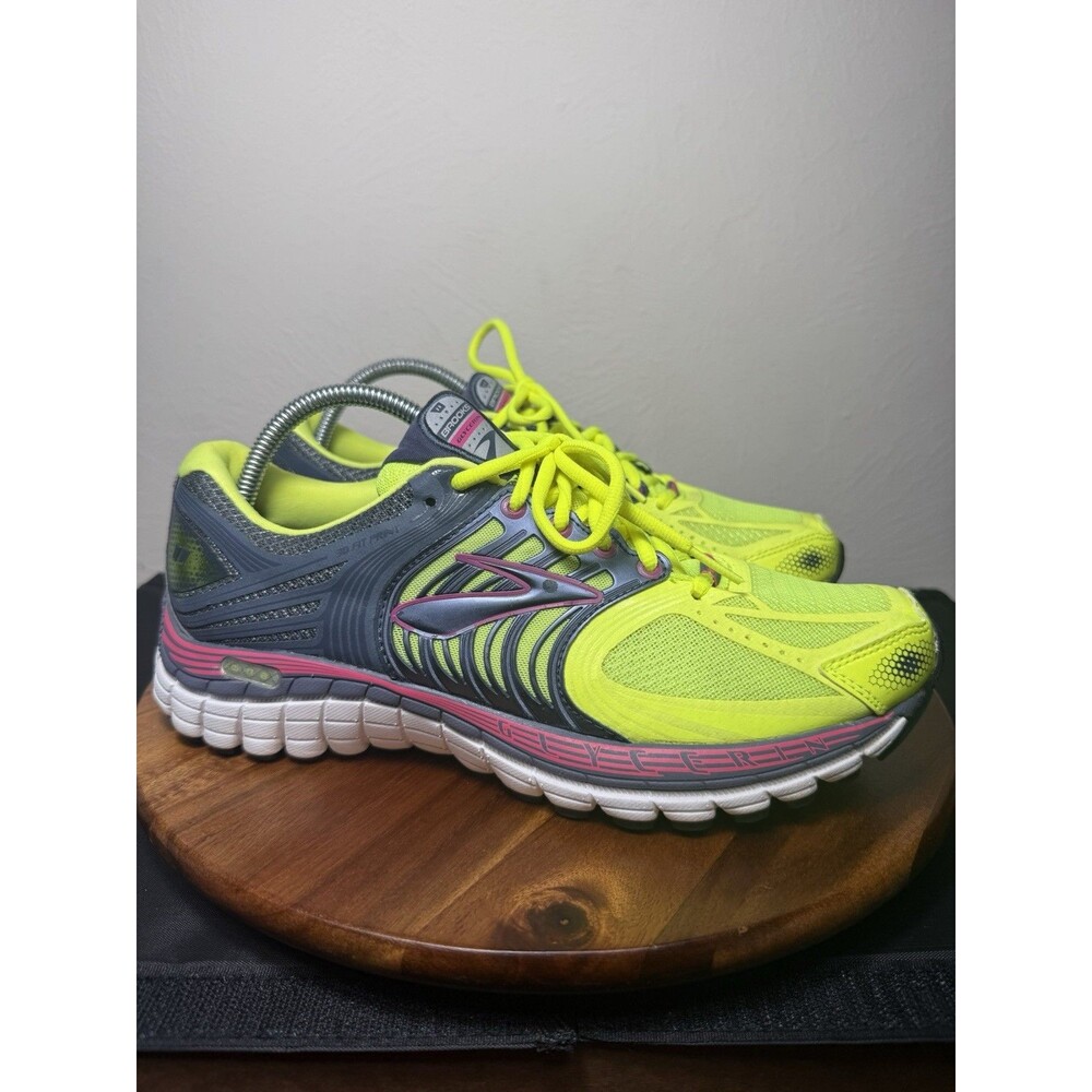 Brooks Glycerin 11 Women's Size 10 Running Shoes Yellow Gray Pink 1201371B682